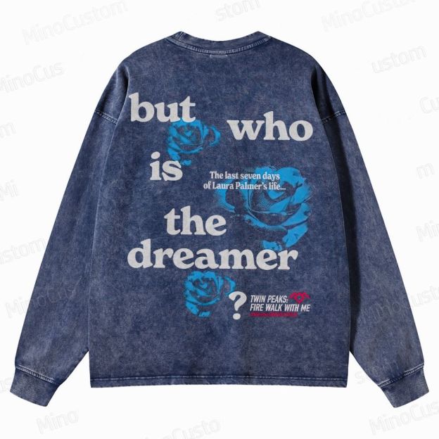 Twin Peaks Blue Rose Crewneck Washed Sweatshirt 