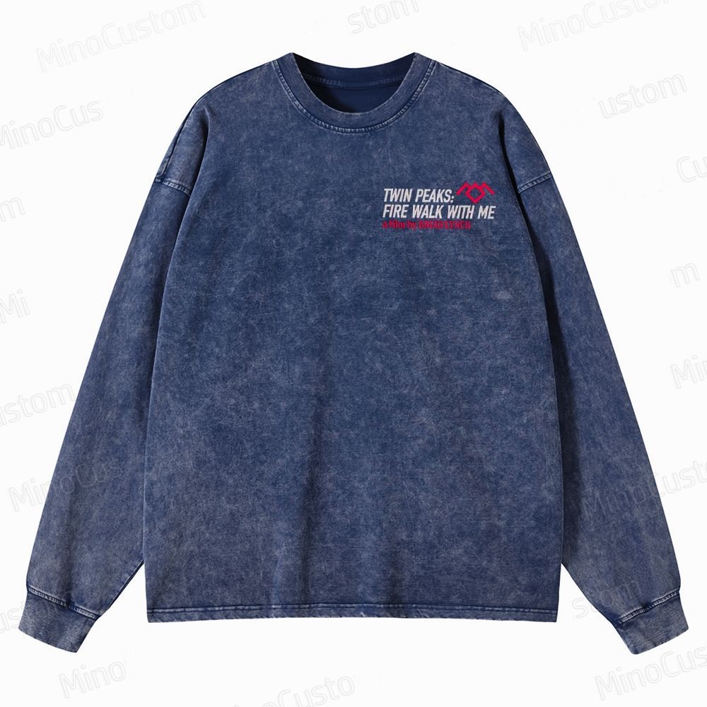 Twin Peaks Blue Rose Crewneck Washed Sweatshirt 
