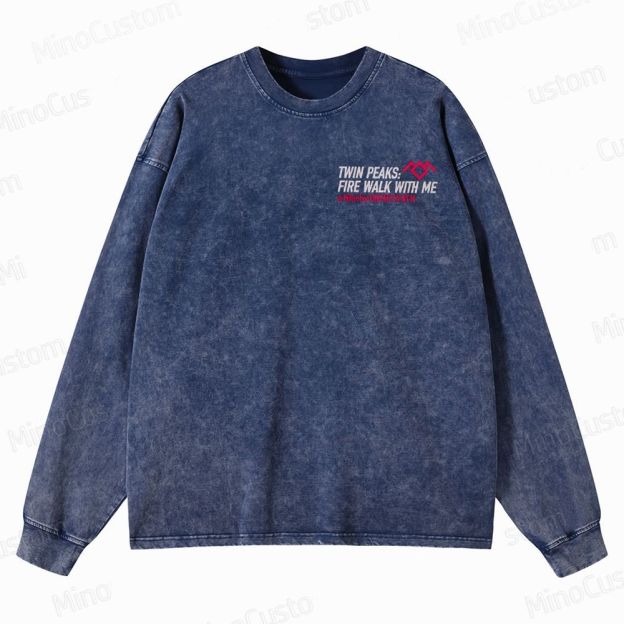Twin Peaks Blue Rose Crewneck Washed Sweatshirt 