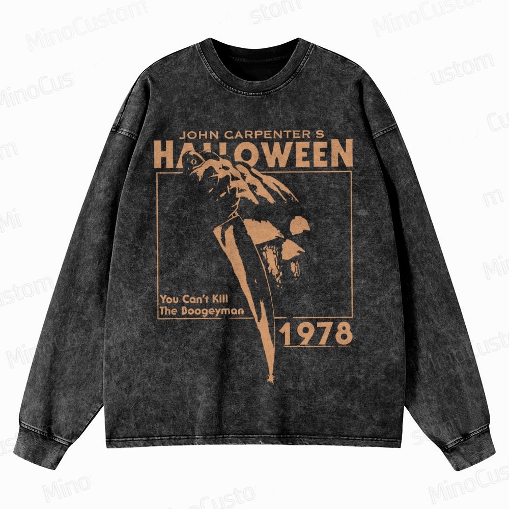 Halloween 1978 Horror Slasher Crewneck Washed Sweatshirt 