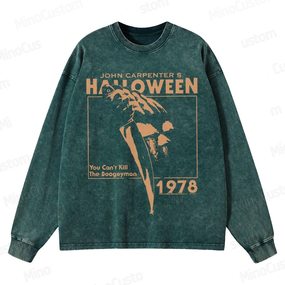 Halloween 1978 Horror Slasher Crewneck Washed Sweatshirt 