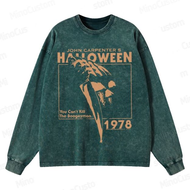 Halloween 1978 Horror Slasher Crewneck Washed Sweatshirt 