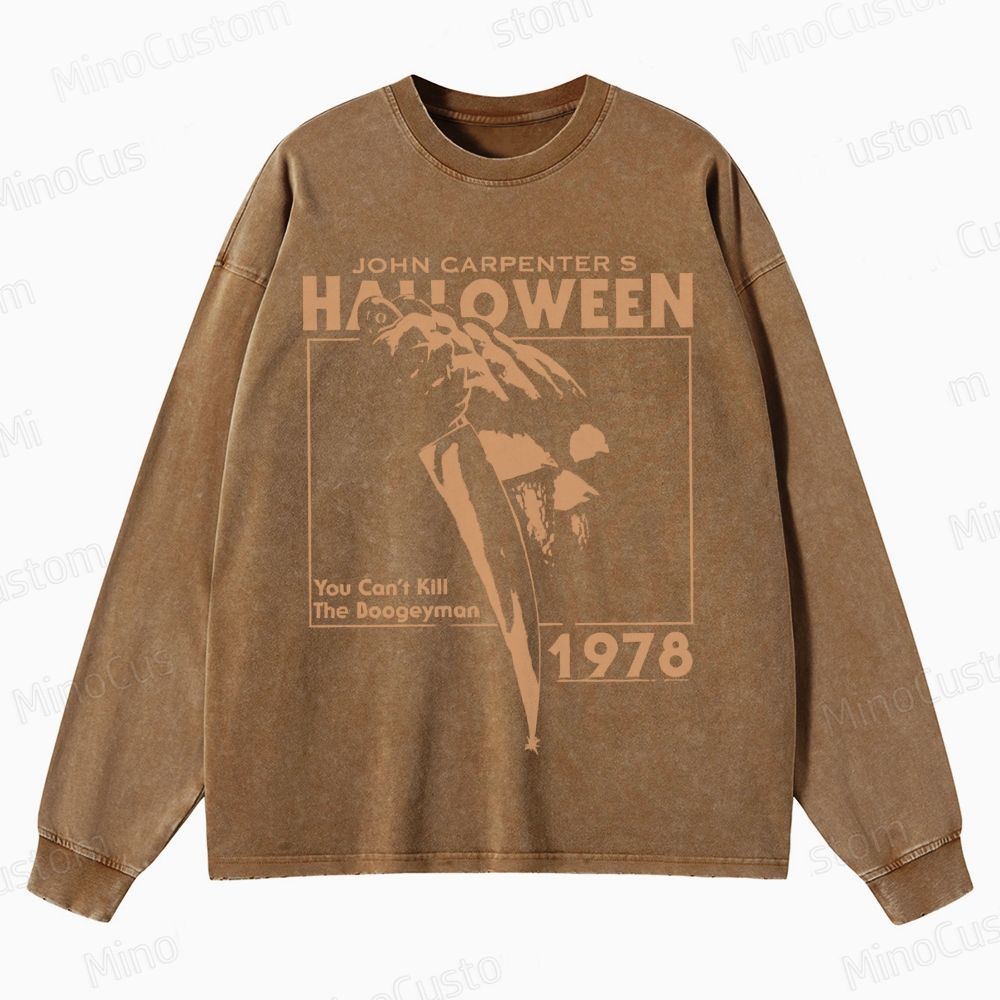 Halloween 1978 Horror Slasher Crewneck Washed Sweatshirt 