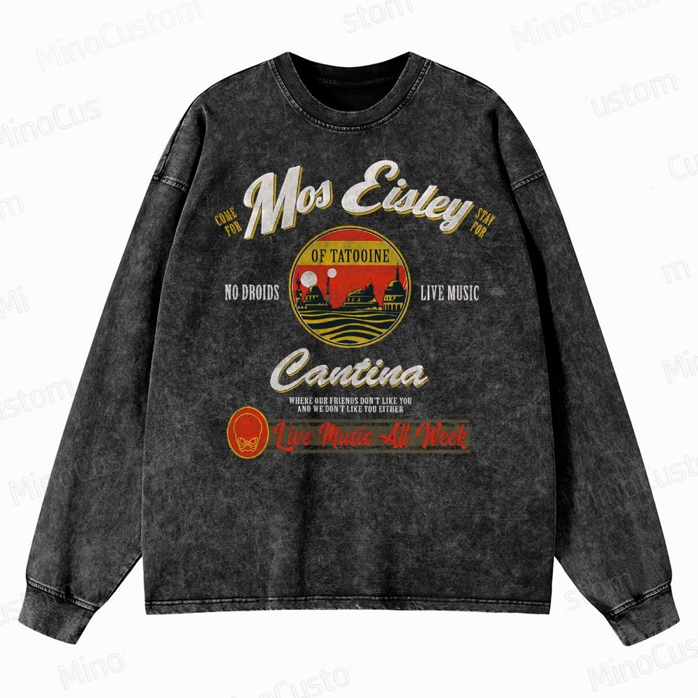 Mos Eisley Cantina Tatooine Star Wars Crewneck Washed Sweatshirt 
