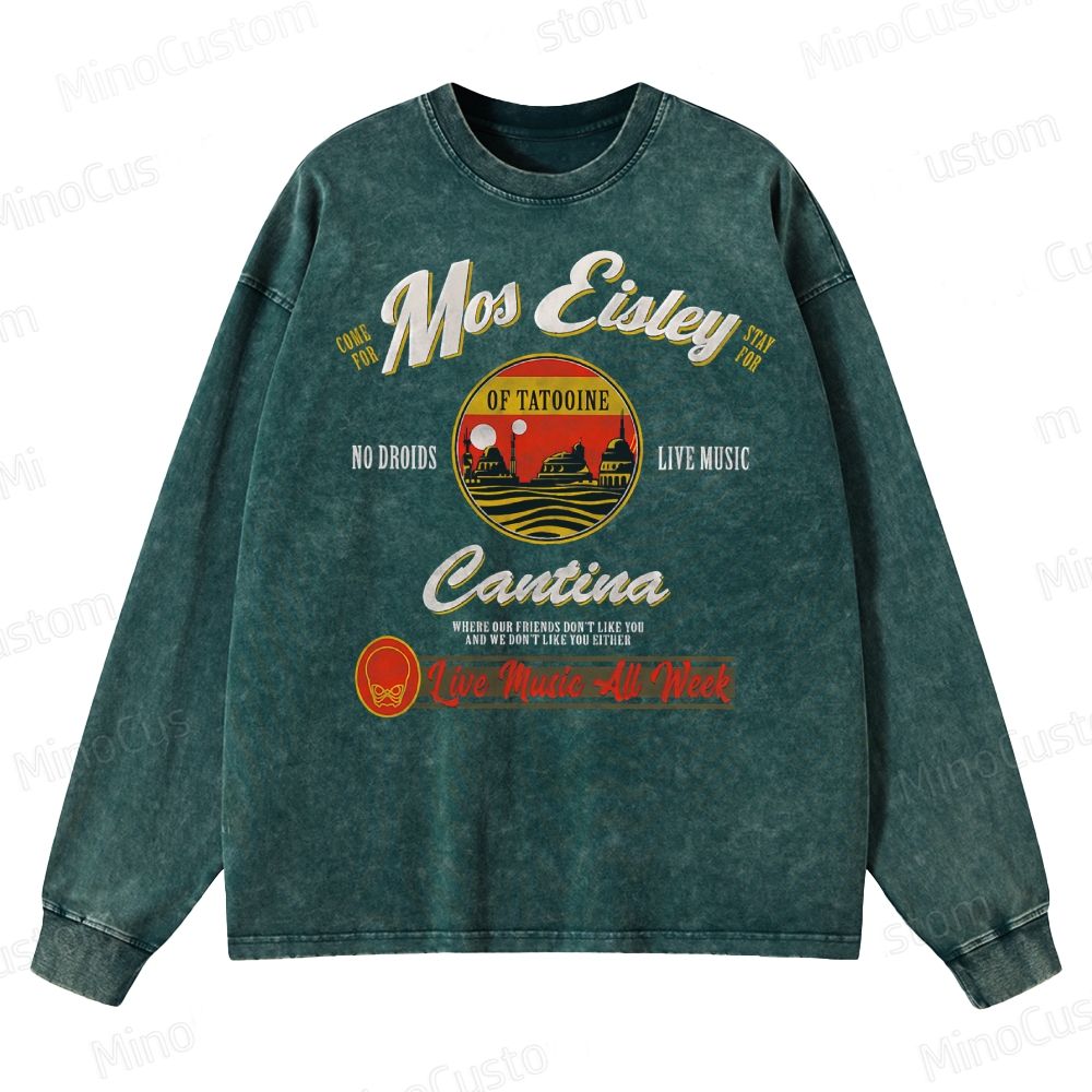 Mos Eisley Cantina Tatooine Star Wars Crewneck Washed Sweatshirt 