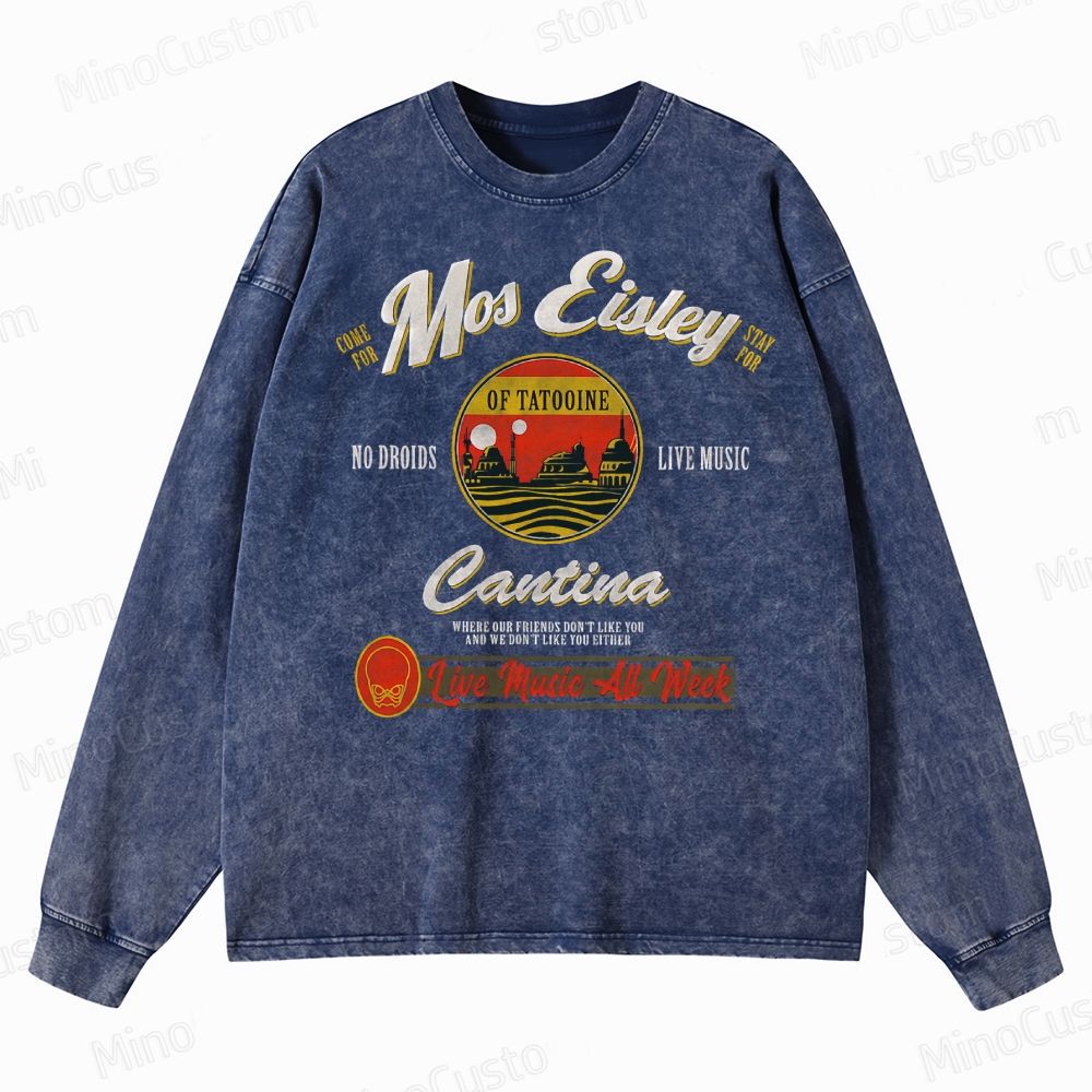 Mos Eisley Cantina Tatooine Star Wars Crewneck Washed Sweatshirt 