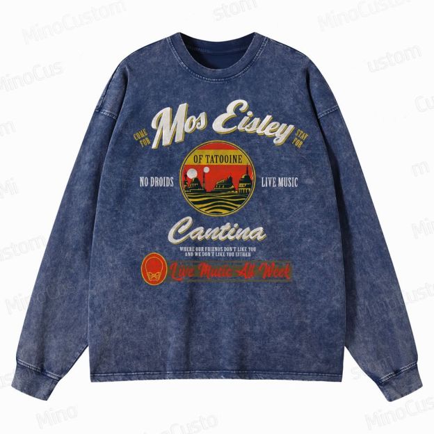 Mos Eisley Cantina Tatooine Star Wars Crewneck Washed Sweatshirt 