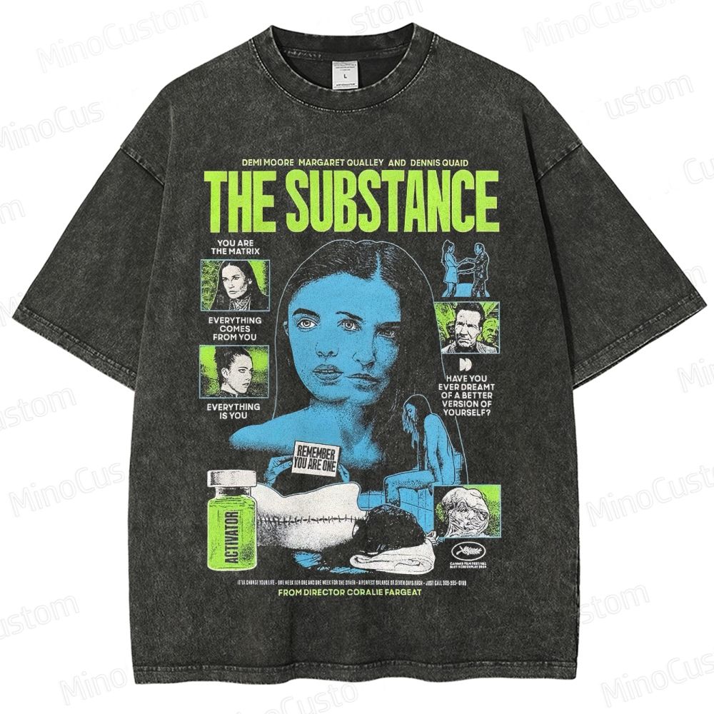 Vintage - Style Character and Text Collage Short - Sleeve T - Shirt