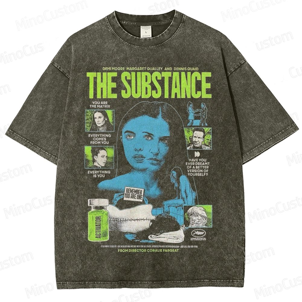 Vintage - Style Character and Text Collage Short - Sleeve T - Shirt