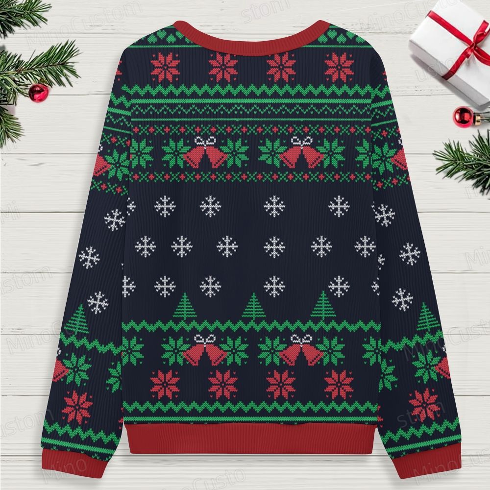 Alien Gangster Ugly Christmas Knit Sweatshirt 