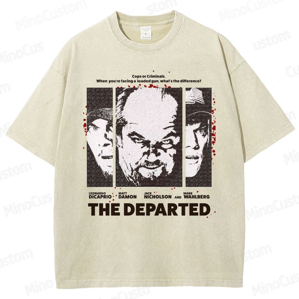 Vintage Crime - Themed Character Collage Short - Sleeve T - Shirt