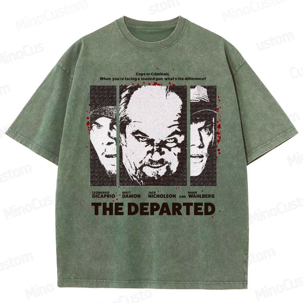 Vintage Crime - Themed Character Collage Short - Sleeve T - Shirt