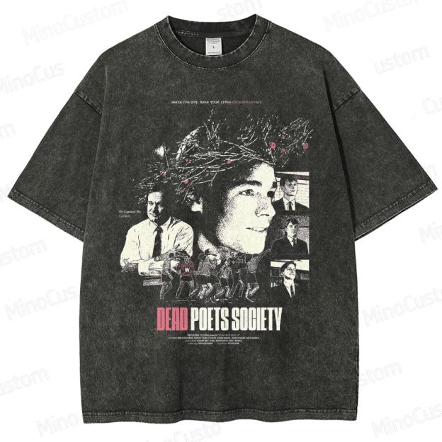 Vintage Character Collage and Text Graphic Short - Sleeve T - Shirt