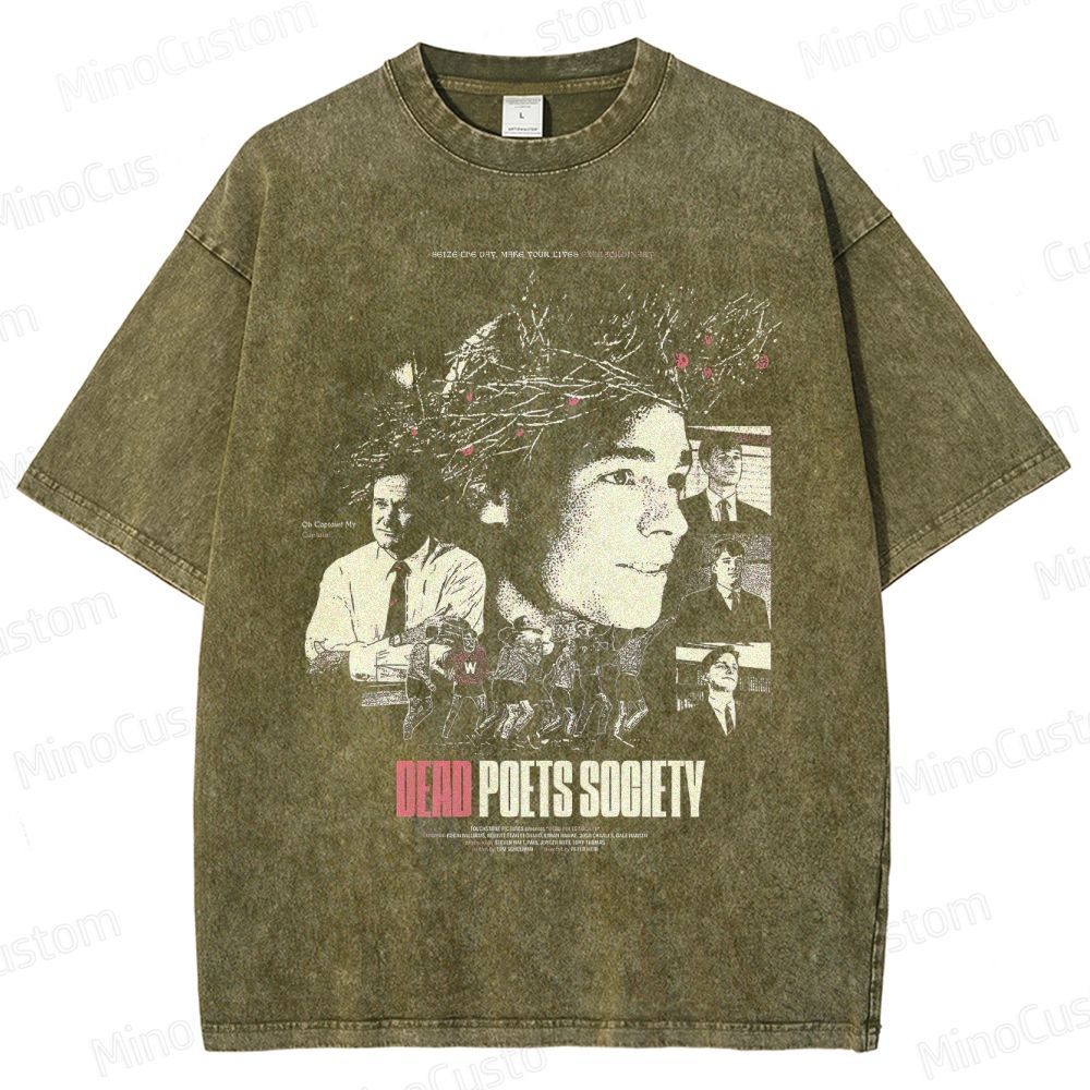 Vintage Character Collage and Text Graphic Short - Sleeve T - Shirt