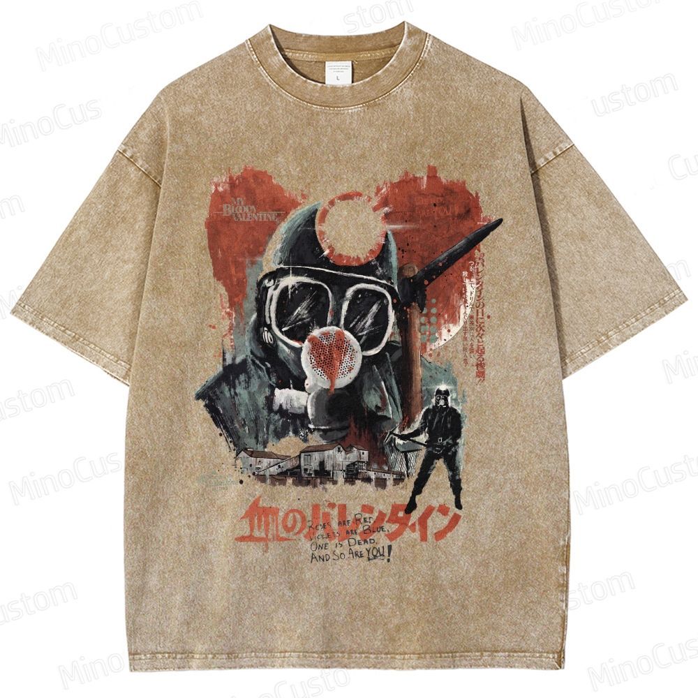 Horror - Themed Character and Text Graphic Short - Sleeve T - Shirt