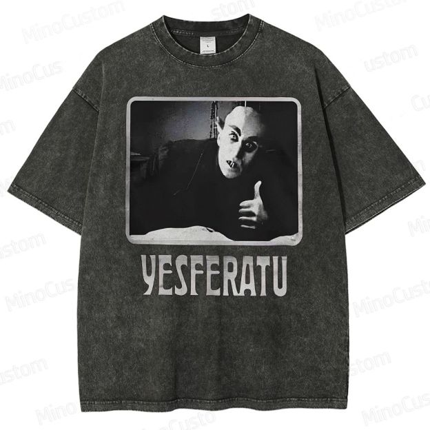 Yesferatu Funny Horror Retro Washed T-Shirt