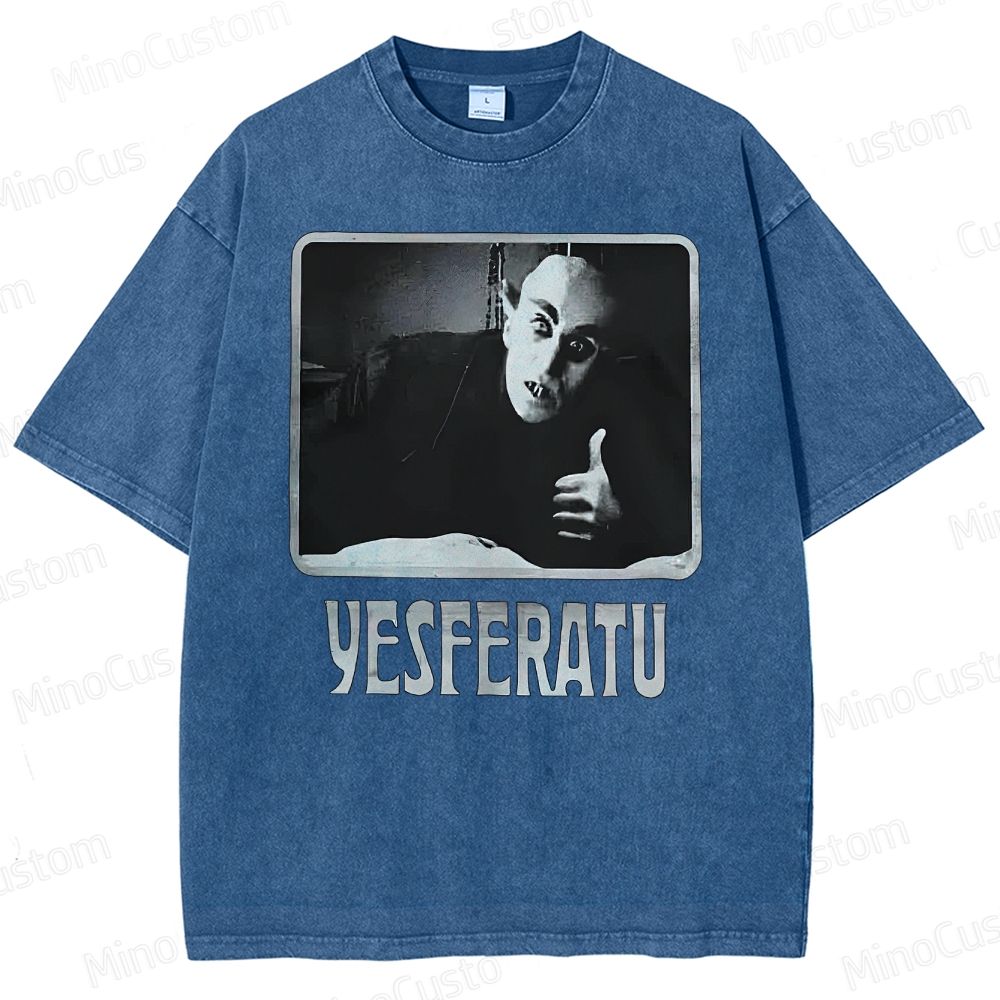 Yesferatu Funny Horror Retro Washed T-Shirt