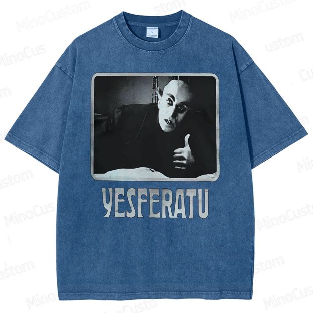 Yesferatu Funny Horror Retro Washed T-Shirt