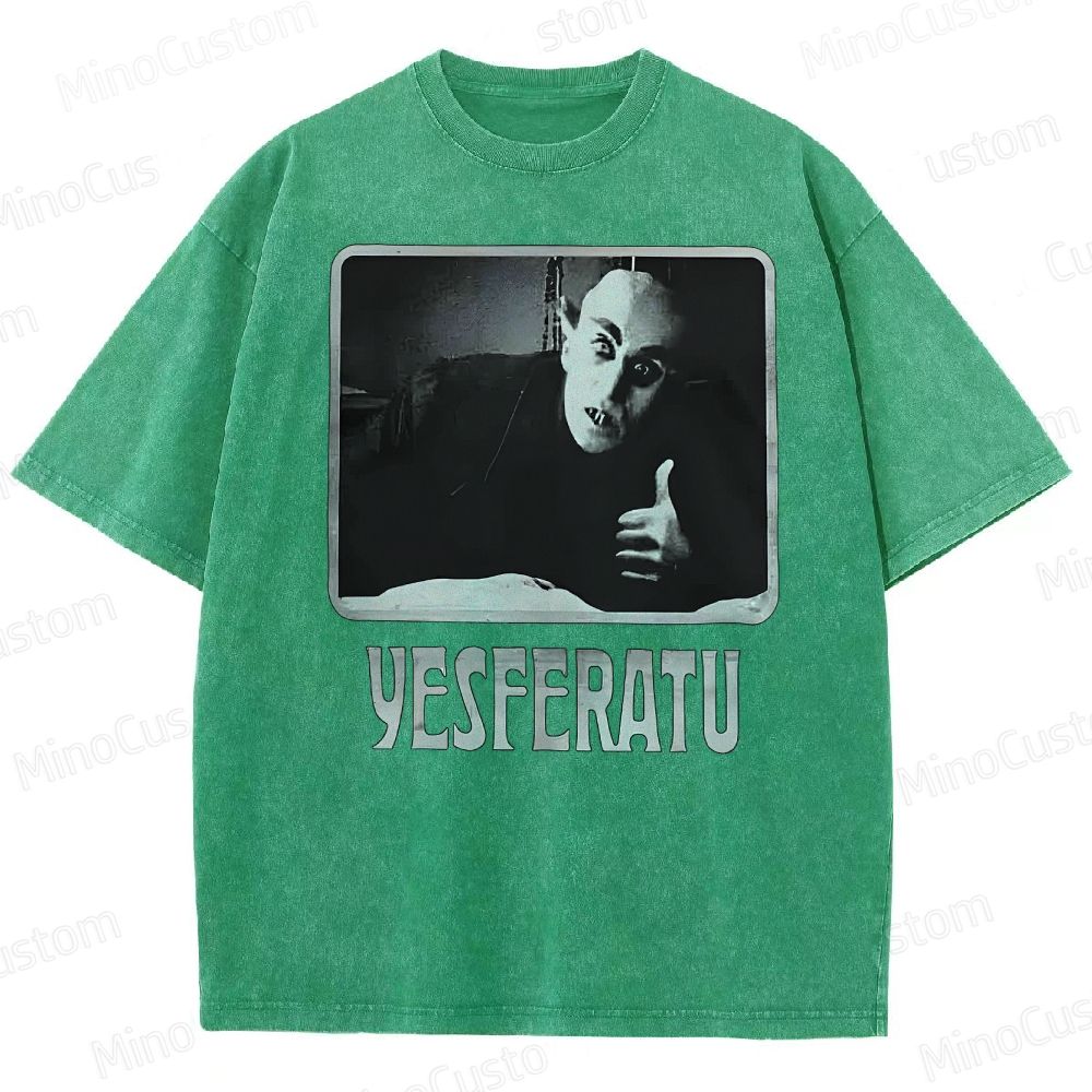 Yesferatu Funny Horror Retro Washed T-Shirt