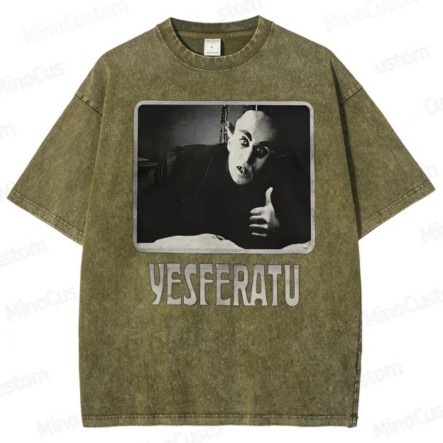 Yesferatu Funny Horror Retro Washed T-Shirt