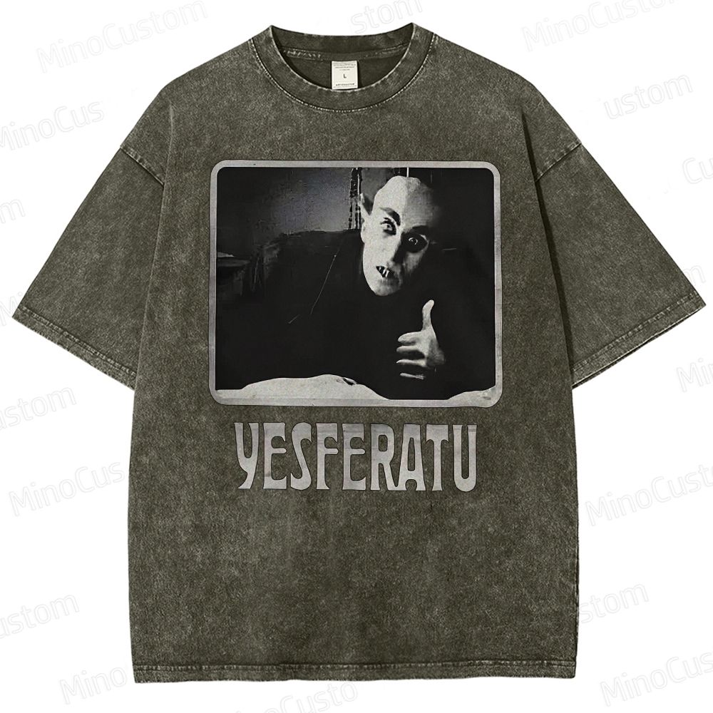 Yesferatu Funny Horror Retro Washed T-Shirt