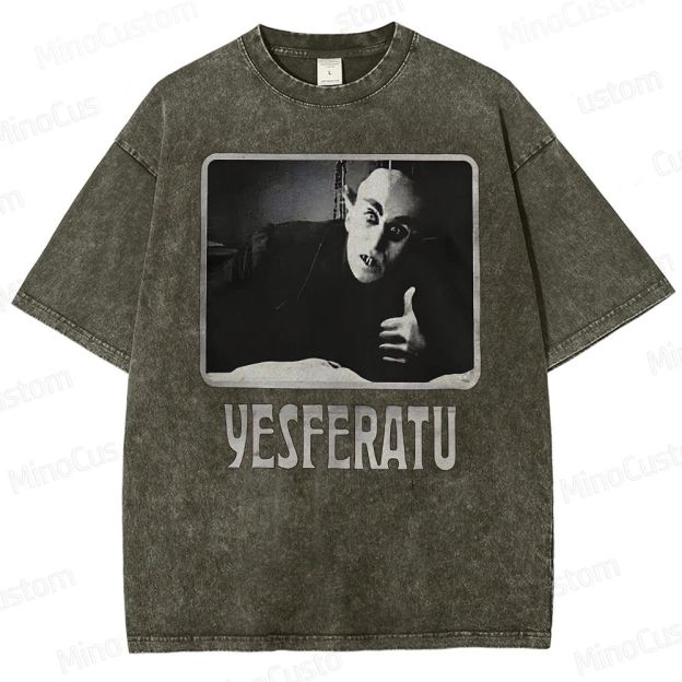 Yesferatu Funny Horror Retro Washed T-Shirt