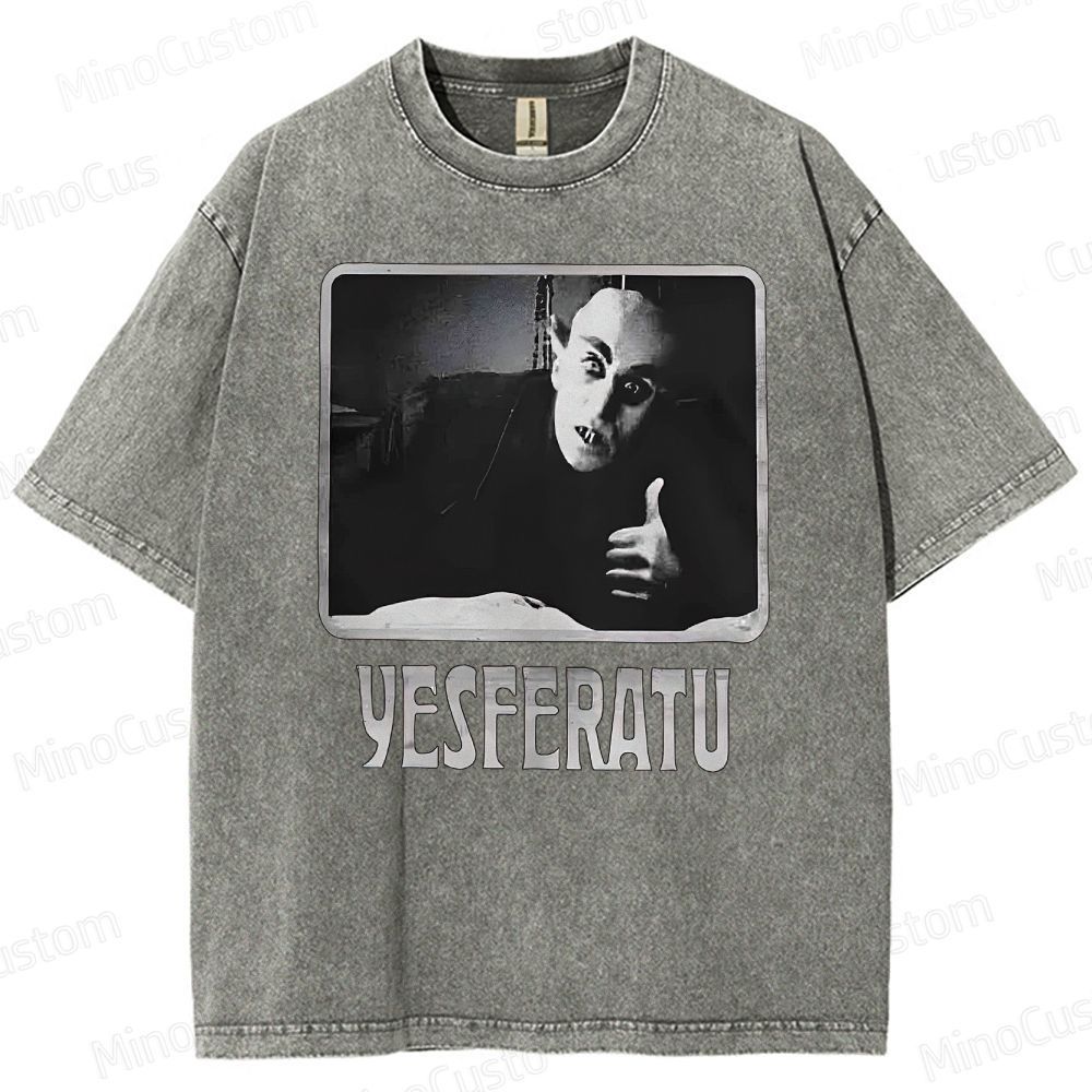 Yesferatu Funny Horror Retro Washed T-Shirt