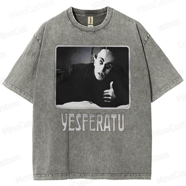 Yesferatu Funny Horror Retro Washed T-Shirt