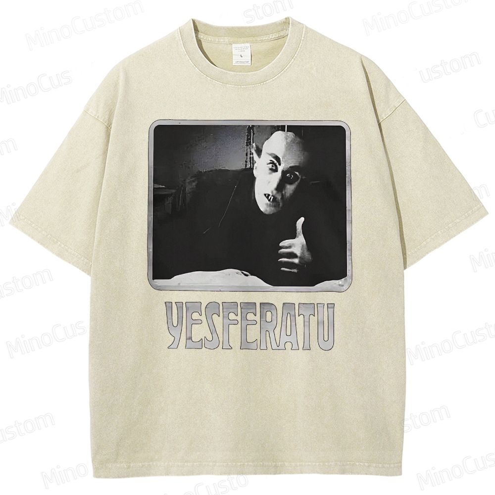 Yesferatu Funny Horror Retro Washed T-Shirt