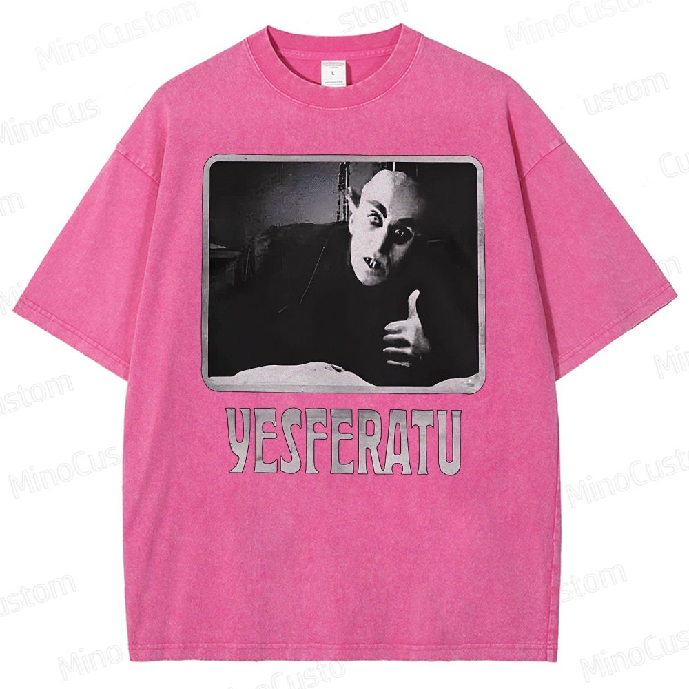 Yesferatu Funny Horror Retro Washed T-Shirt