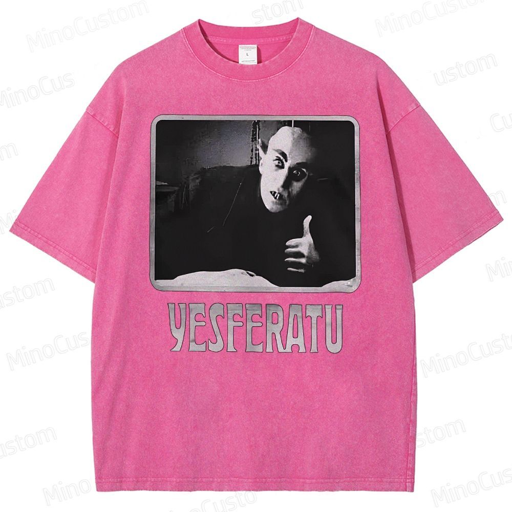 Yesferatu Funny Horror Retro Washed T-Shirt