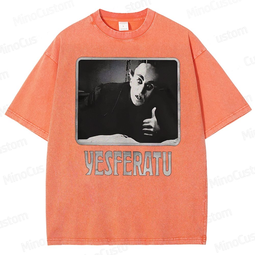 Yesferatu Funny Horror Retro Washed T-Shirt