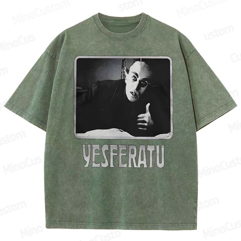 Yesferatu Funny Horror Retro Washed T-Shirt