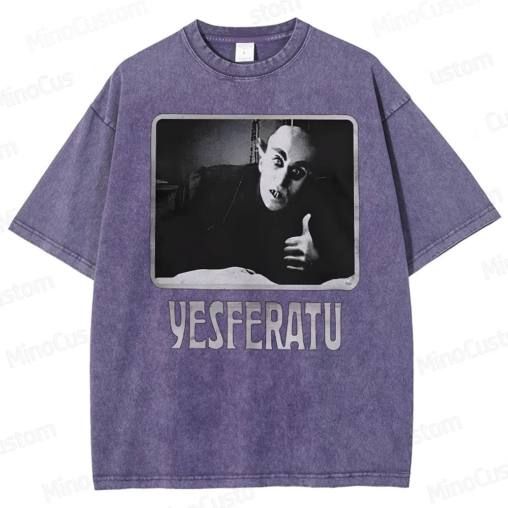Yesferatu Funny Horror Retro Washed T-Shirt