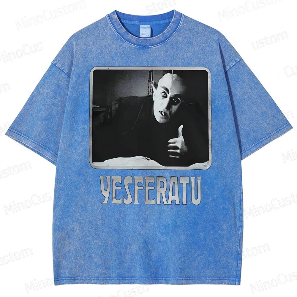 Yesferatu Funny Horror Retro Washed T-Shirt
