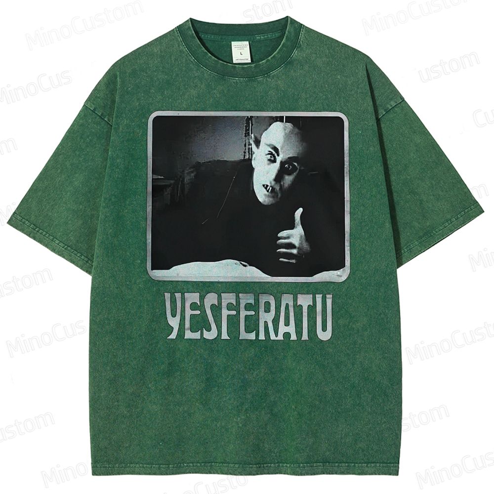 Yesferatu Funny Horror Retro Washed T-Shirt