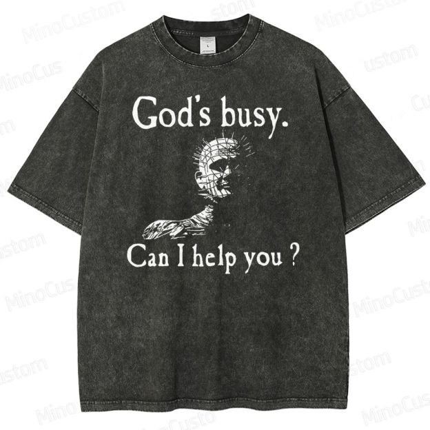 God's Busy Can I Help You Washed T-Shirt 