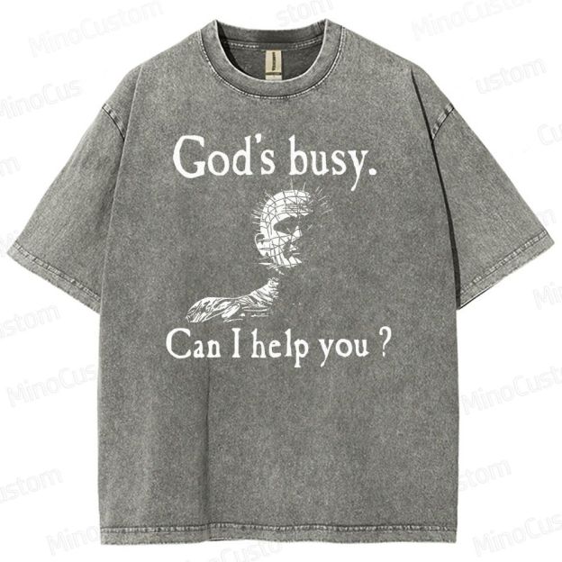 God's Busy Can I Help You Washed T-Shirt 