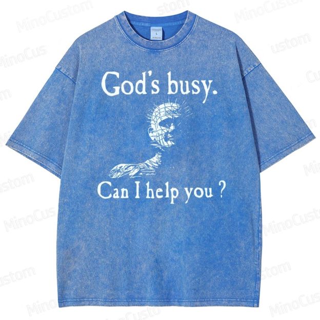 God's Busy Can I Help You Washed T-Shirt 