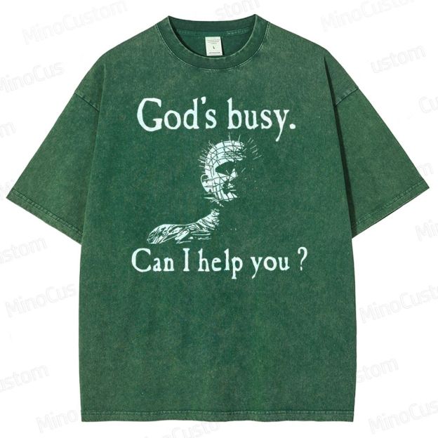 God's Busy Can I Help You Washed T-Shirt 