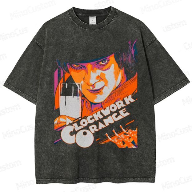 Retro Cult Classic Movie Shirt with Alex Washed T-Shirt 