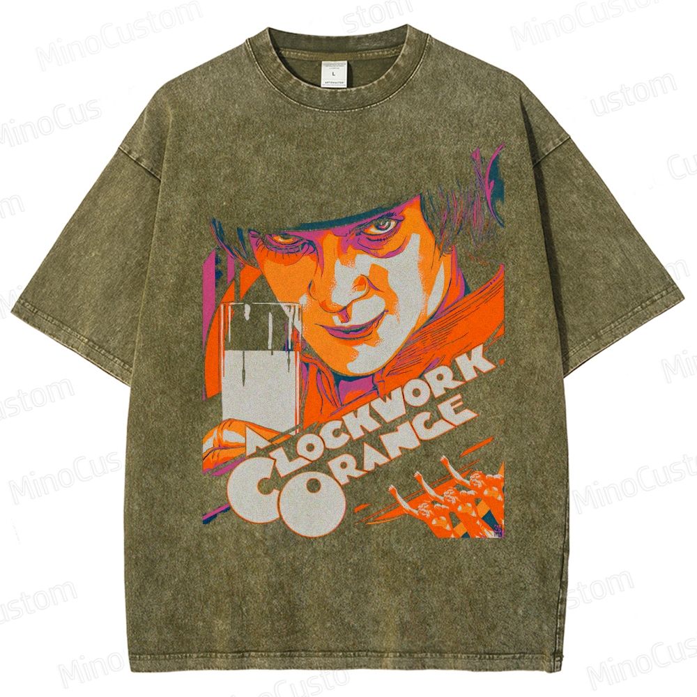 Retro Cult Classic Movie Shirt with Alex Washed T-Shirt 