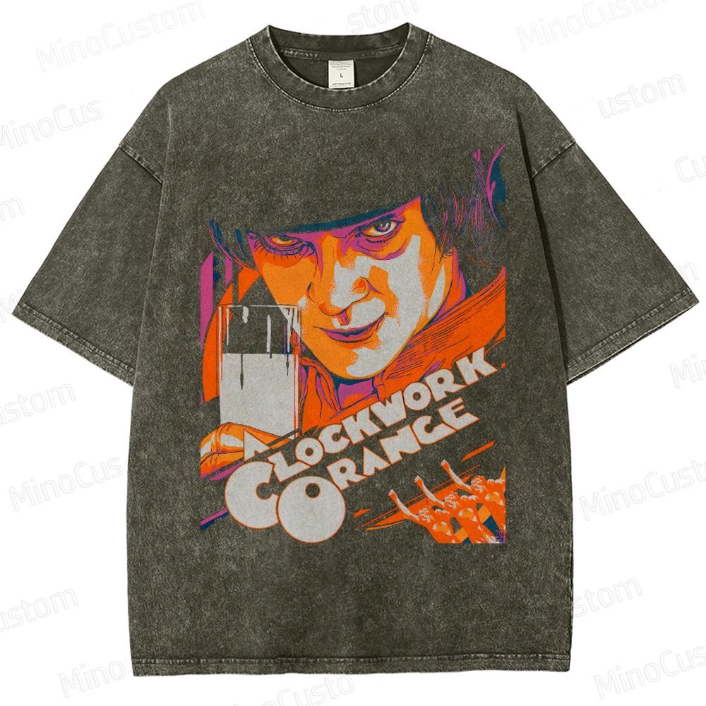 Retro Cult Classic Movie Shirt with Alex Washed T-Shirt 