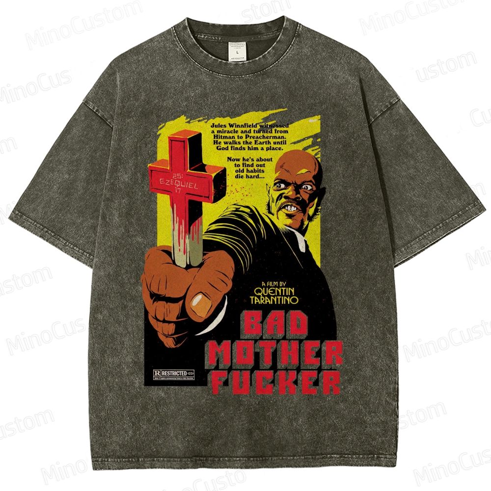 Crime - Themed Character and Cross Graphic Short - Sleeve T - Shirt