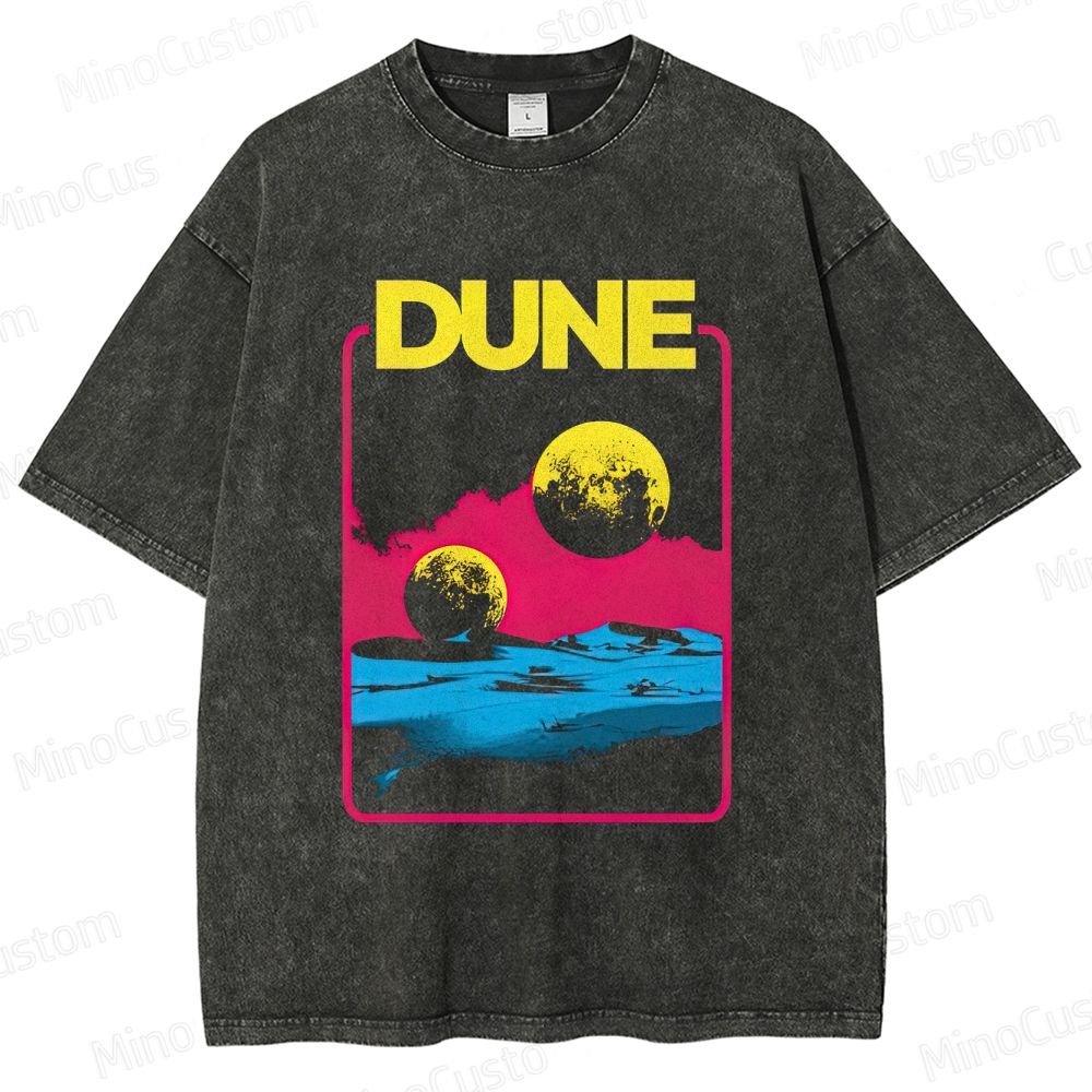 Sci - Fi Planet and Desert Scene Graphic Short - Sleeve T - Shirt