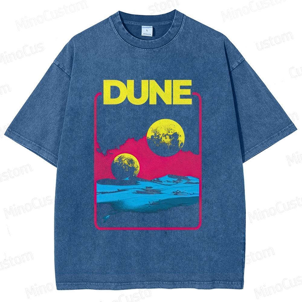 Sci - Fi Planet and Desert Scene Graphic Short - Sleeve T - Shirt