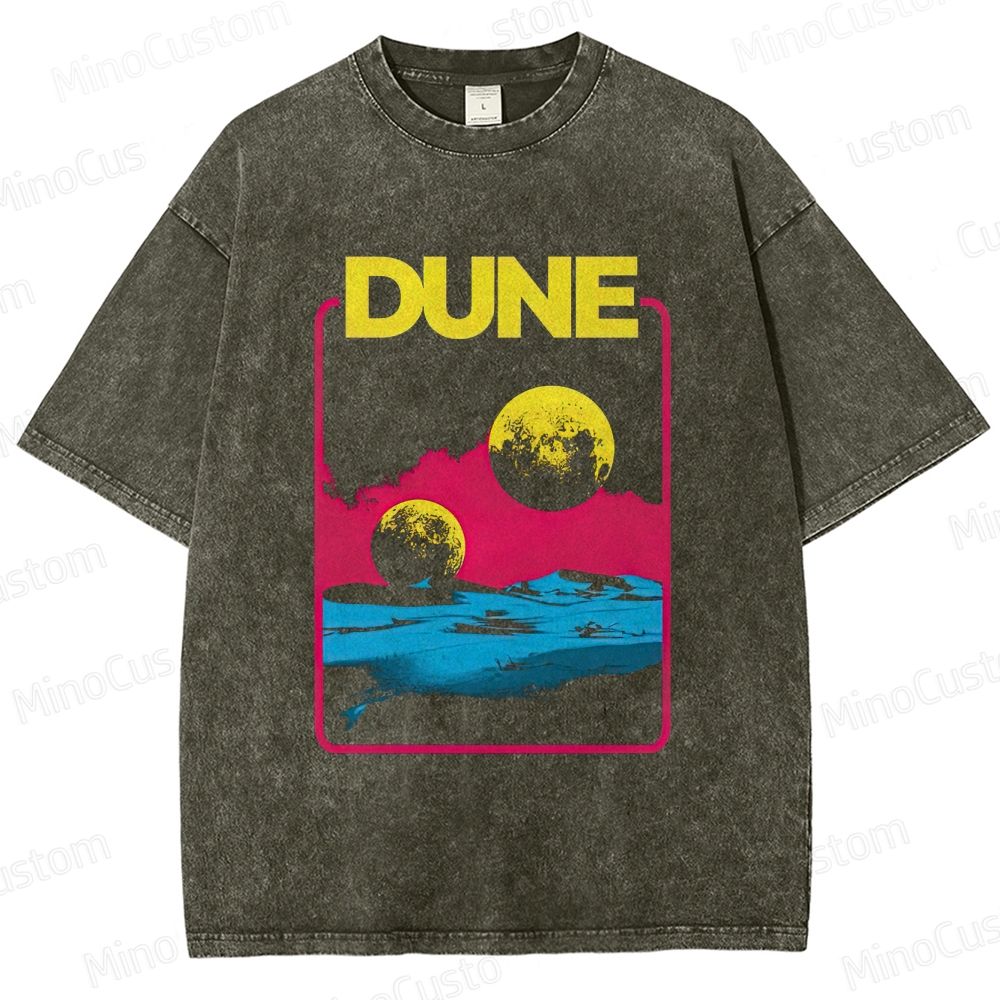 Sci - Fi Planet and Desert Scene Graphic Short - Sleeve T - Shirt