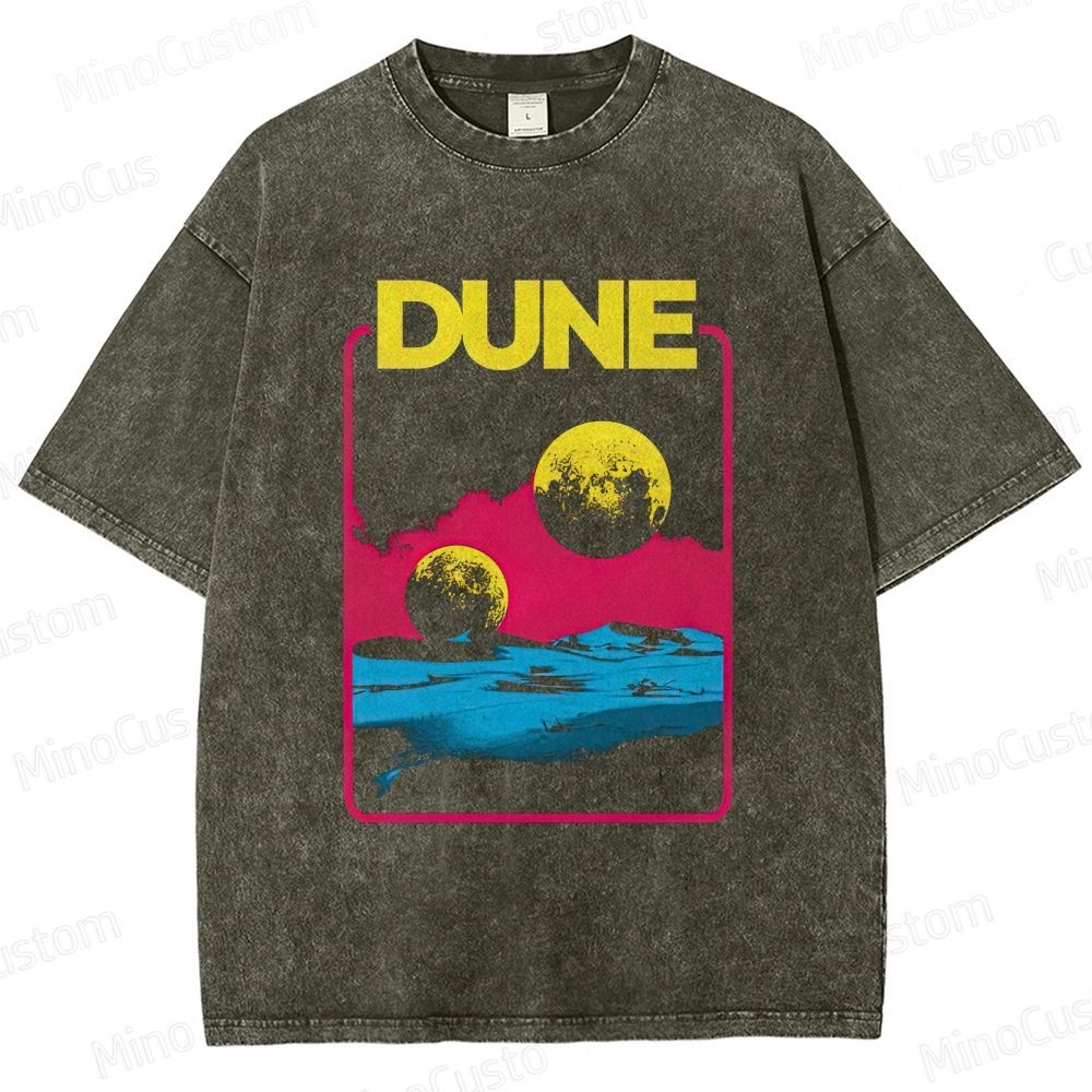 Sci - Fi Planet and Desert Scene Graphic Short - Sleeve T - Shirt