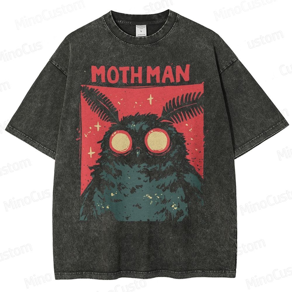 Mothman Vintage Cryptid Graphic Washed T-Shirt