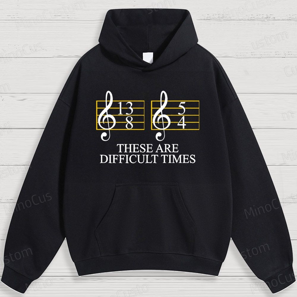 Music - Themed Note and Text Graphic Hoodie